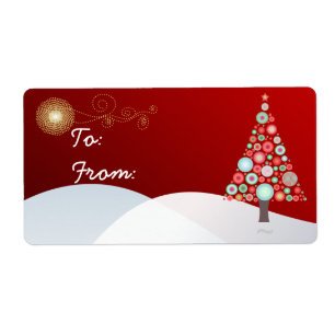 Etiqueta Ornamentos de Árvores de Natal Retroativos PixDezi