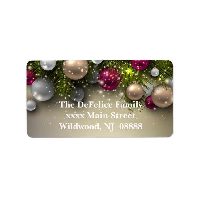 Etiqueta Ornamentos de Natal - Múltiplos (Frente)