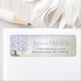 Etiqueta Orquídea Blush Heart Leaf Tree Lilac Endereço de R