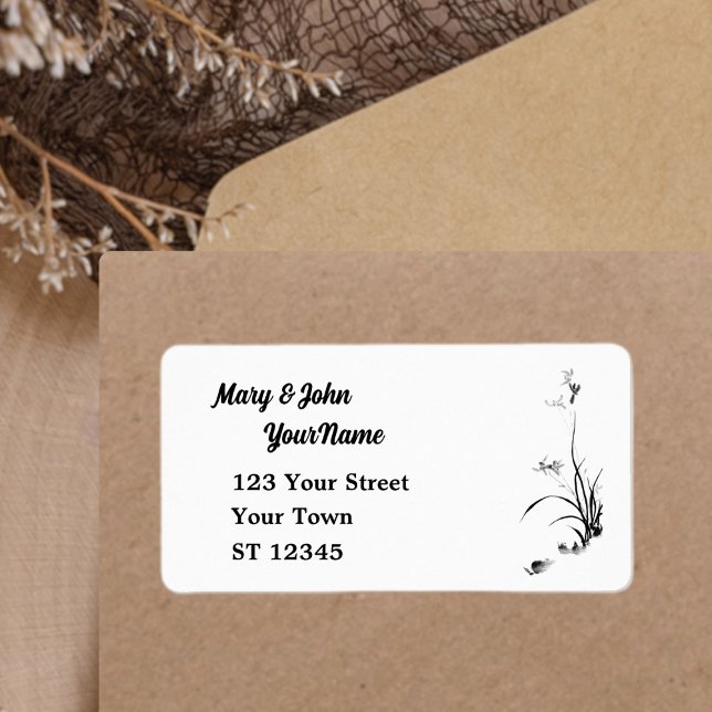 Etiqueta Orquídea Chinesa - bw (Criador carregado)