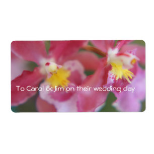 Etiqueta Orquídeas rosa e amarelas