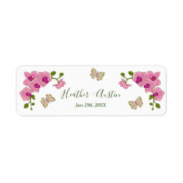 Etiqueta Orquídeas Roxas Delicadas Elegantes Botânicas Boêm