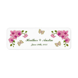 Etiqueta Orquídeas Roxas Delicadas Elegantes Botânicas Boêm