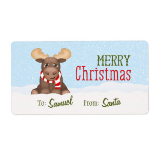 Etiqueta Os alces do Natal personalizaram Tag/etiquetas do