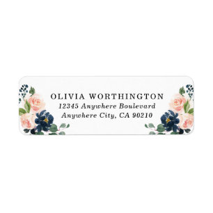 Etiqueta Os azuis marinhos e coram casamento floral