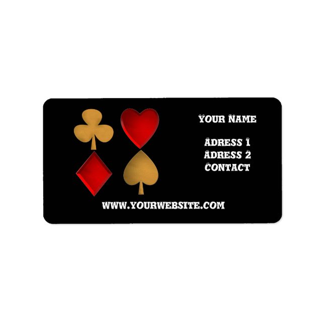 Etiqueta Os quatro naipes, personalizados (Frente)