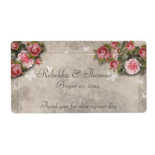 Etiqueta Os rosas & as borboletas Wine/etiqueta cor-de-rosa