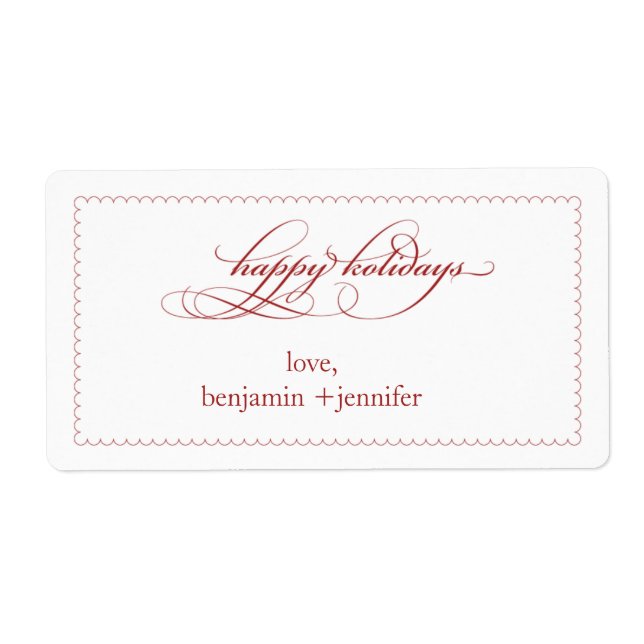 etiqueta ou etiqueta de presente de feriado (Frente)