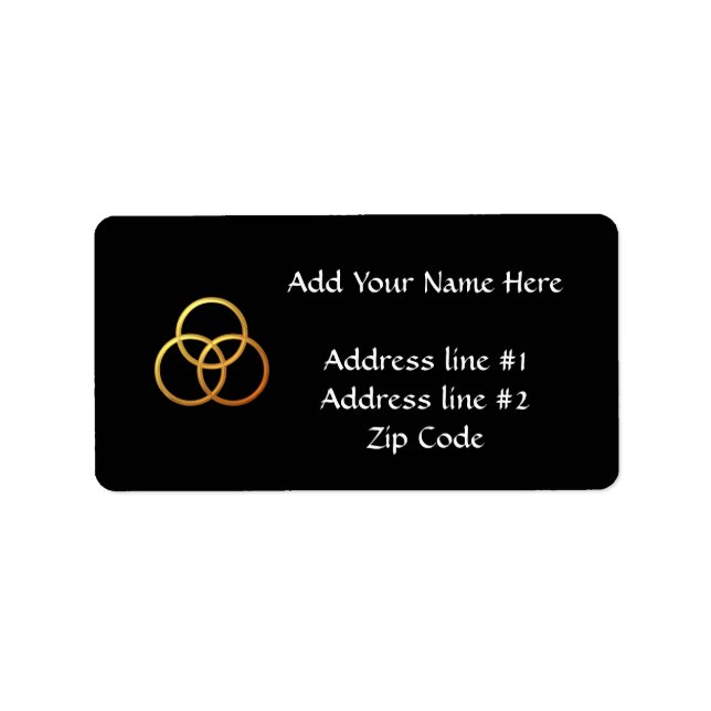 Etiqueta Ouro "3-D" - Símbolo de Trinidade (Frente)