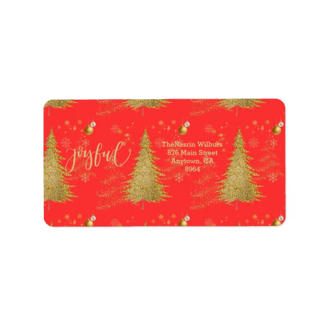 Etiqueta Ouro ALEGRE no Natal Vermelho (Frente)