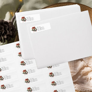 Etiqueta Ouro Bells Holly e Red Arco Return Address