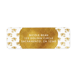 Etiqueta Ouro Branco Egípcio Egito Olhar Glam Casamento Mod