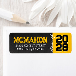 Etiqueta Ouro Chalkboard Graduação Endereço de devolução