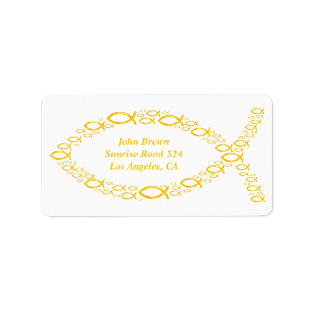 Etiqueta Ouro Christian Fishes (Frente)