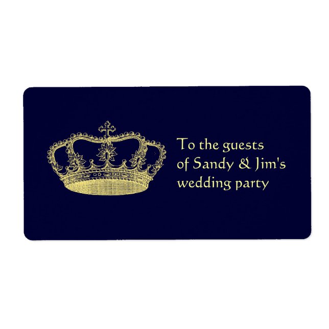 Etiqueta Ouro Coroa com seu texto (Frente)