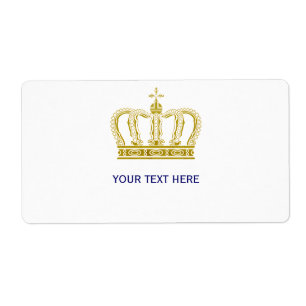 Etiqueta Ouro Coroa + seu texto