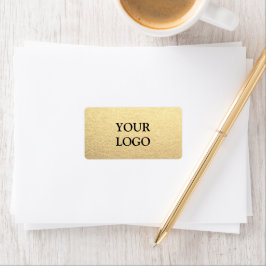 Etiqueta Ouro Limpo Simples Personalizado Sua Logotipo Aqui