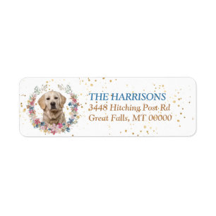 Etiqueta Ouro Retriever Cachorro Flores de Mola