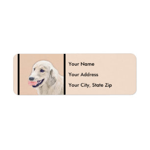 Etiqueta Ouro Retriever com Tênis Ball Painting Dog Art