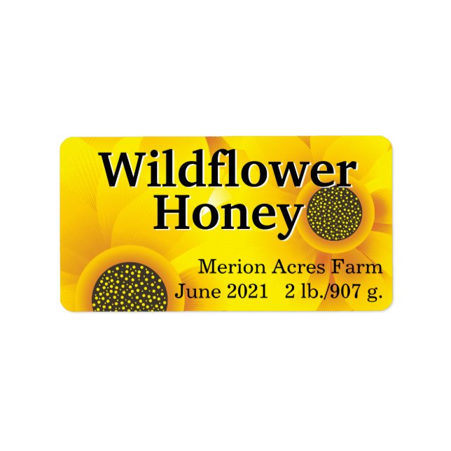 Etiqueta Ouro Wildflower Honey Jar (Frente)