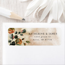 outono sinto elegante endereço de retorno floral