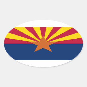 Etiqueta oval da bandeira da arizona