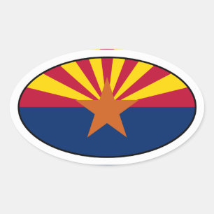 Etiqueta oval da bandeira da arizona