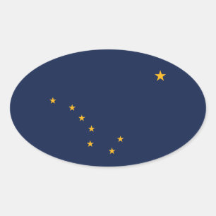 Etiqueta oval da bandeira de Alaska