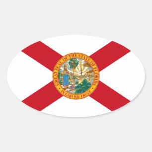 Etiqueta oval da bandeira de Florida