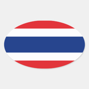 Etiqueta oval da bandeira de Tailândia