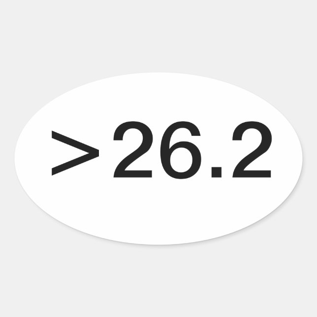 Etiqueta oval da milha >26.2 (Frente)