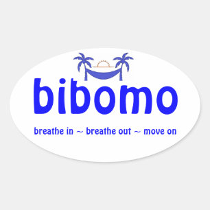 etiqueta oval do bibomo - azul (4 PK)