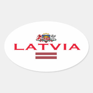 Etiqueta oval européia do estilo de Latvia