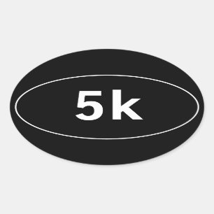etiqueta oval funcionada caminhada da raça 5k