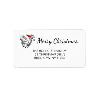 Etiqueta Ovelha de Natal Voadora
