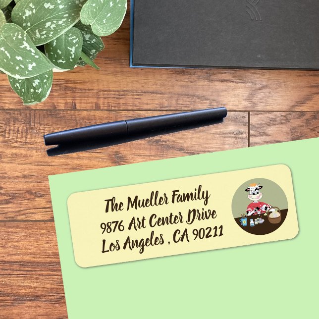 Etiqueta Ovos da páscoa da pintura da vaca dos desenhos (Criador carregado)