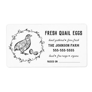Etiqueta Ovos de codorniz Nome da Fazenda do Vintage Rótu