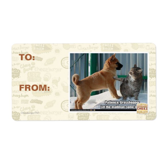 Etiqueta Paciência, Gafanhoto. (Frente)