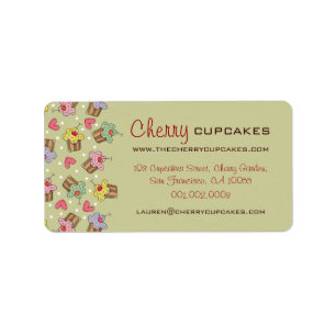 Etiqueta Padaria dos confeitos dos cupcakes da cereja doce