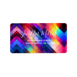 Etiqueta Padrão abstrato de polígono colorido              