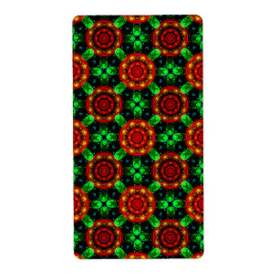 Etiqueta Padrão Abstrato Floral Moderno Boho Elegante #504