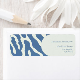 Etiqueta Padrão abstrato moderno em azul e creme para forma