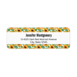 Etiqueta Padrão Amarelo e Verde bonito dos Girassóis