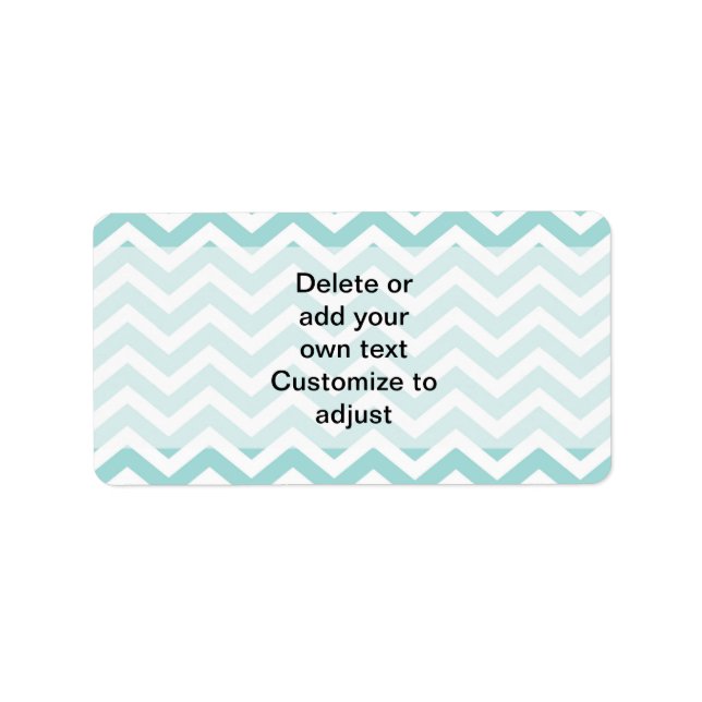 Etiqueta Padrão aqua chevron (Frente)