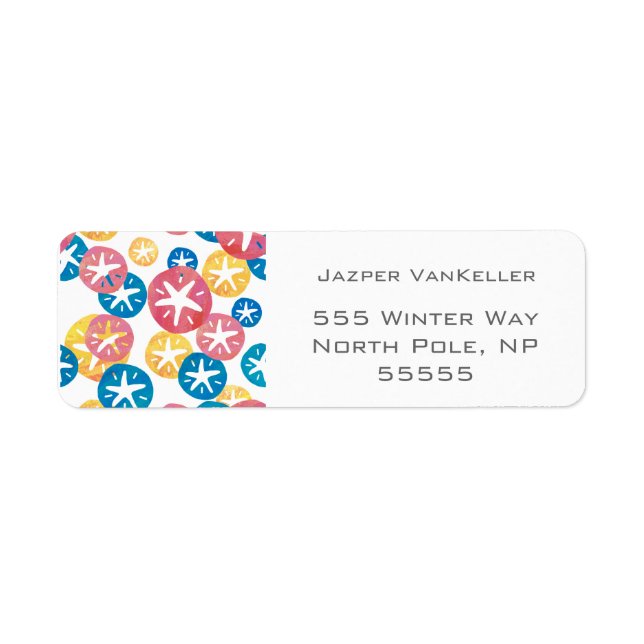 Etiqueta Padrão Azul Amarelo Amarelo de Dólar de Areia (Frente)