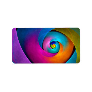 Etiqueta Padrão Azul Cor-de-rosa Abstrato Floral Moderno #1