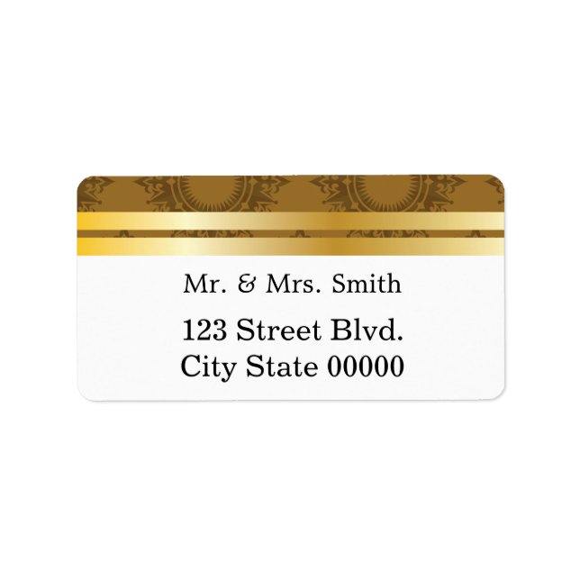 Etiqueta Padrão Barroco com Bandas Douradas 3 (Frente)