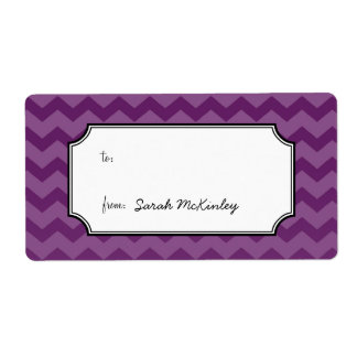 Etiqueta Padrão Chic Chevron roxo para presente personaliza