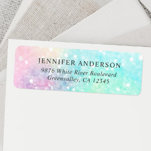 Etiqueta Padrão Colorido Glitter Pastel Bokeh Girly