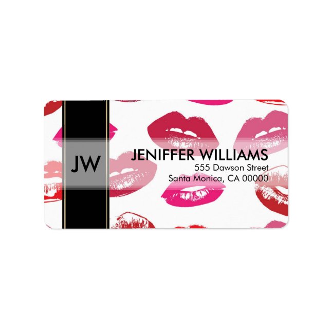 Etiqueta Padrão da boca vermelha personalizado (Frente)